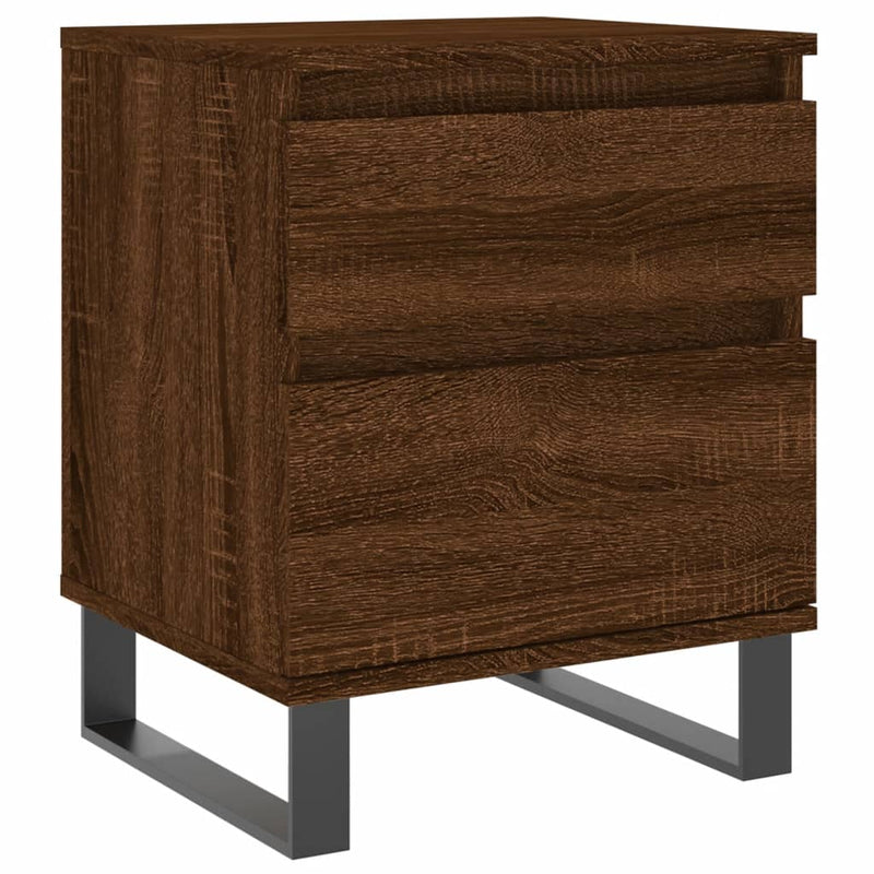 Nachtkastje 40x35x50 cm bewerkt hout bruin eikenkleur MeubelReus