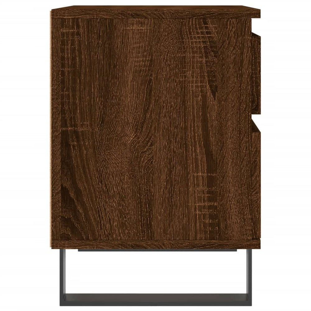 Nachtkastje 40x35x50 cm bewerkt hout bruin eikenkleur MeubelReus