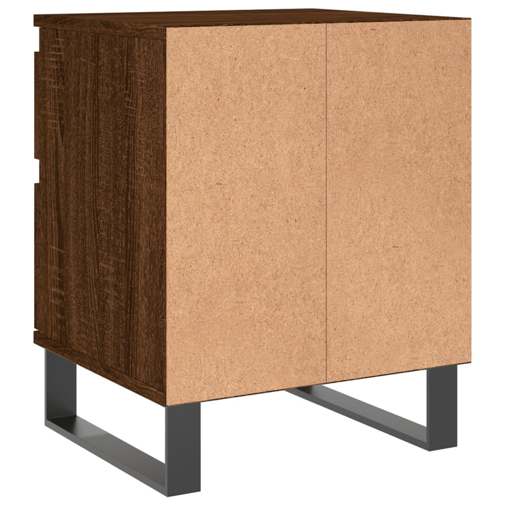 Nachtkastje 40x35x50 cm bewerkt hout bruin eikenkleur MeubelReus