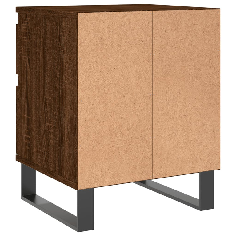 Nachtkastje 40x35x50 cm bewerkt hout bruin eikenkleur MeubelReus