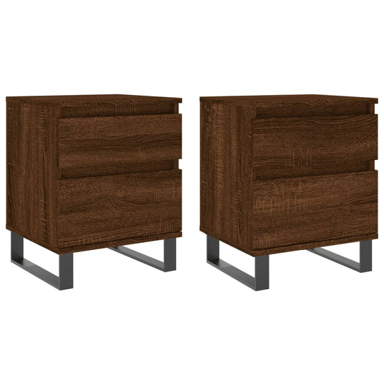 Nachtkastjes 2 st 40x35x50 cm bewerkt hout bruin eikenkleur MeubelReus