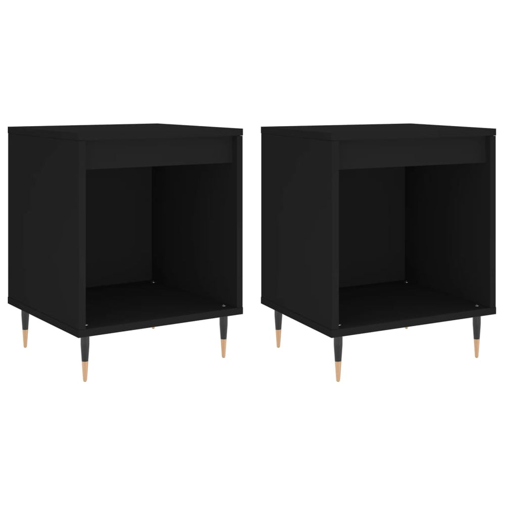 Nachtkastjes 2 st 40x35x50 cm bewerkt hout zwart MeubelReus