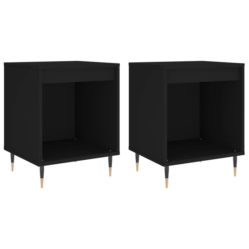 Nachtkastjes 2 st 40x35x50 cm bewerkt hout zwart MeubelReus