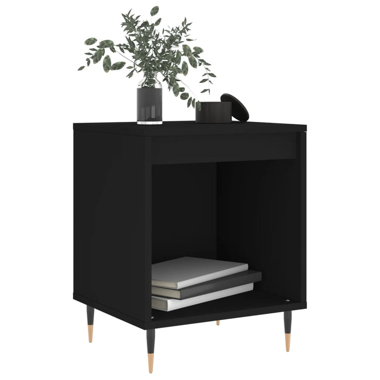 Nachtkastjes 2 st 40x35x50 cm bewerkt hout zwart MeubelReus