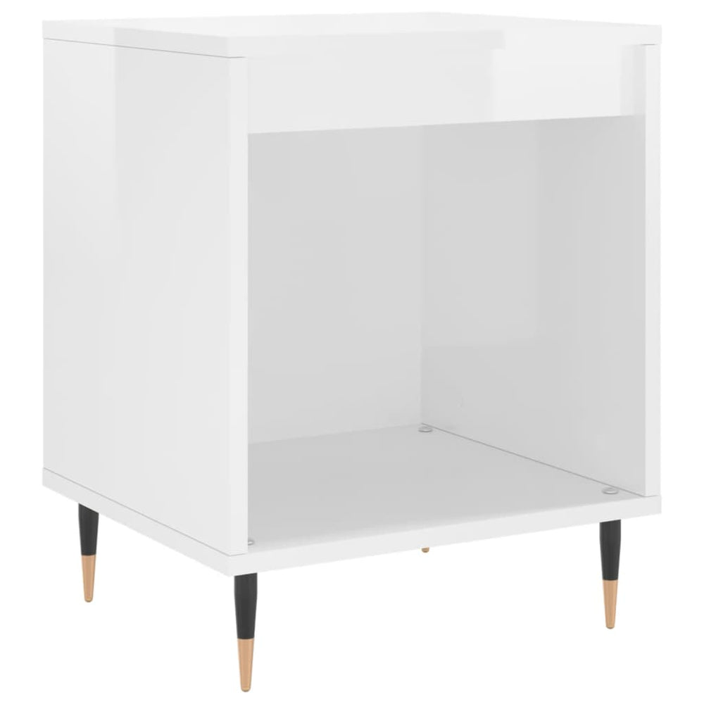 Nachtkastjes 2 st 40x35x50 cm bewerkt hout hoogglans wit MeubelReus
