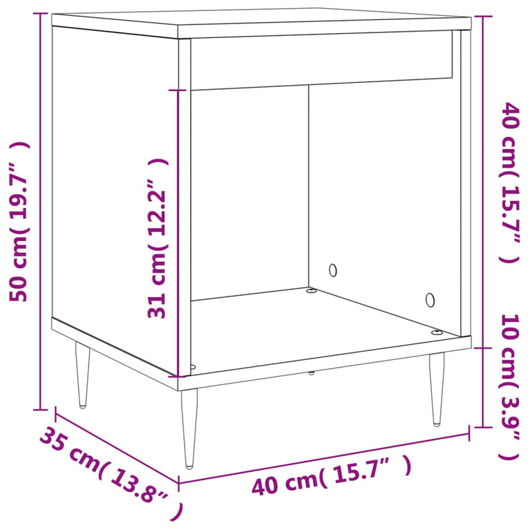 Nachtkastjes 2 st 40x35x50 cm sonoma eikenkleurig MeubelReus