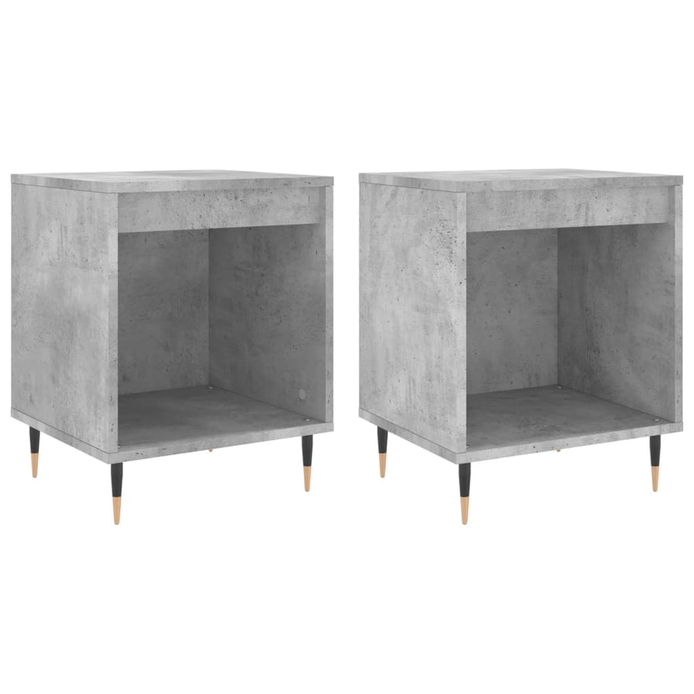 Nachtkastjes 2 st 40x35x50 cm bewerkt hout betongrijs MeubelReus