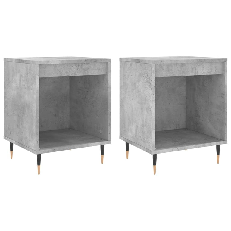 Nachtkastjes 2 st 40x35x50 cm bewerkt hout betongrijs MeubelReus