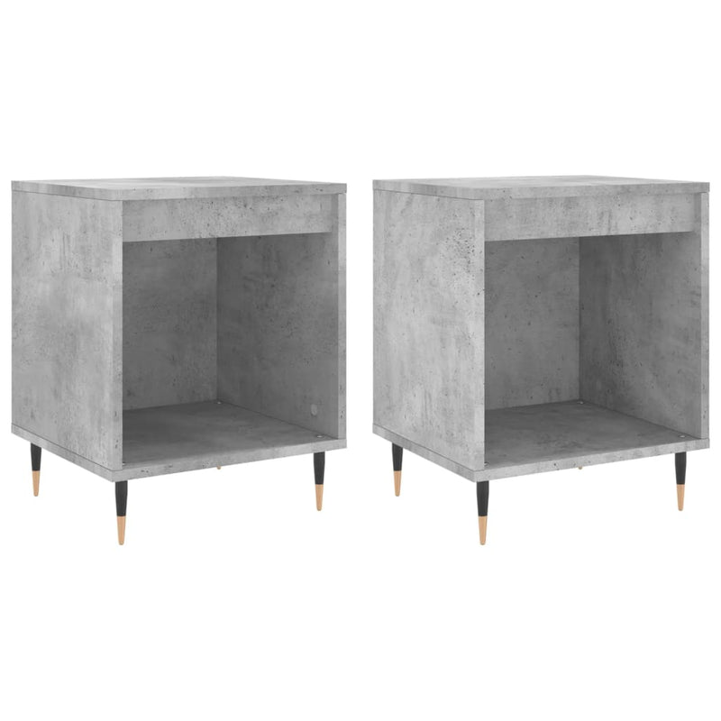 Nachtkastjes 2 st 40x35x50 cm bewerkt hout betongrijs MeubelReus