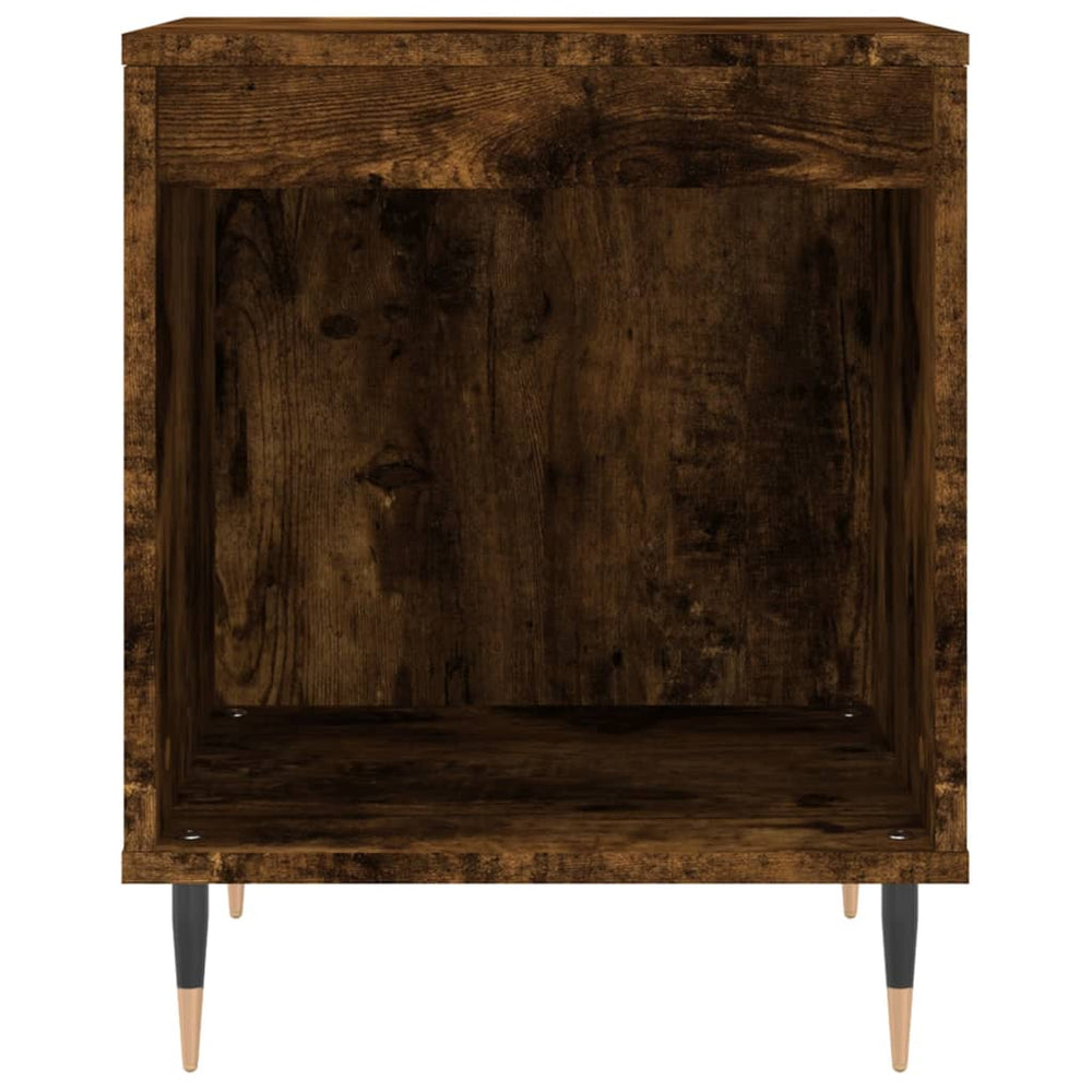 Nachtkastje 40x35x50 cm bewerkt hout gerookt eikenkleurig MeubelReus
