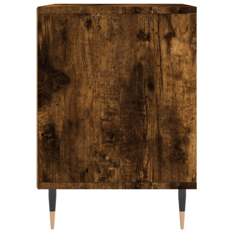 Nachtkastje 40x35x50 cm bewerkt hout gerookt eikenkleurig MeubelReus