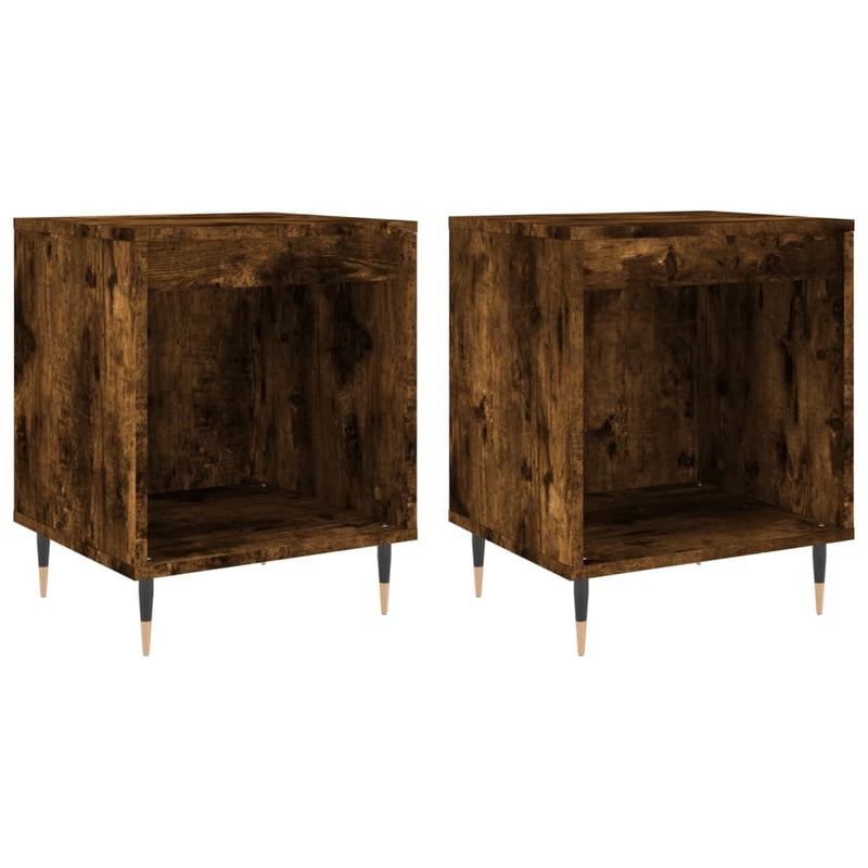 Nachtkastjes 2 st 40x35x50 cm bewerkt hout gerookt eikenkleurig MeubelReus