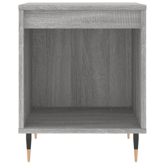 Nachtkastje 40x35x50 cm bewerkt hout grijs sonoma eikenkleurig MeubelReus