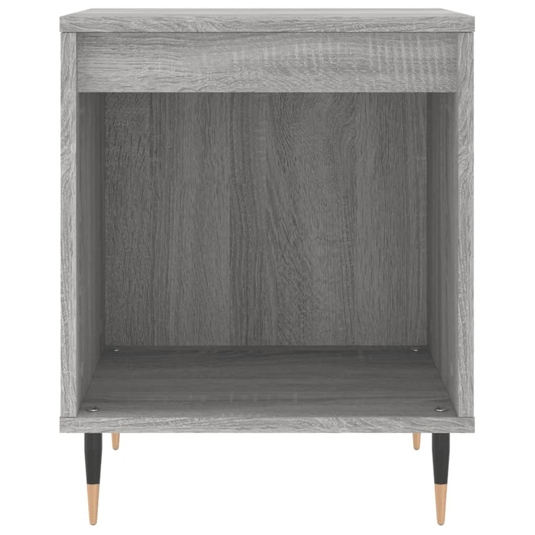 Nachtkastje 40x35x50 cm bewerkt hout grijs sonoma eikenkleurig MeubelReus