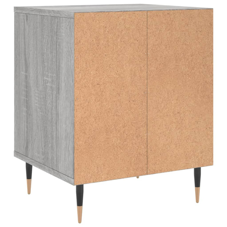 Nachtkastje 40x35x50 cm bewerkt hout grijs sonoma eikenkleurig MeubelReus