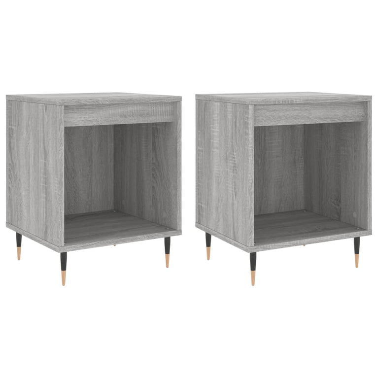 Nachtkastjes 2 st 40x35x50 cm bewerkt hout grijs sonoma eiken MeubelReus