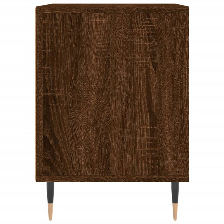 Nachtkastje 40x35x50 cm bewerkt hout bruin eikenkleur MeubelReus