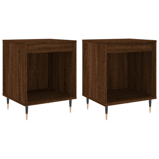 Nachtkastjes 2 st 40x35x50 cm bewerkt hout bruin eikenkleur MeubelReus