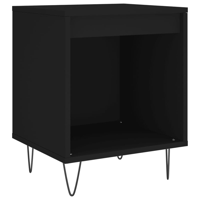 Nachtkastje 40x35x50 cm bewerkt hout zwart MeubelReus