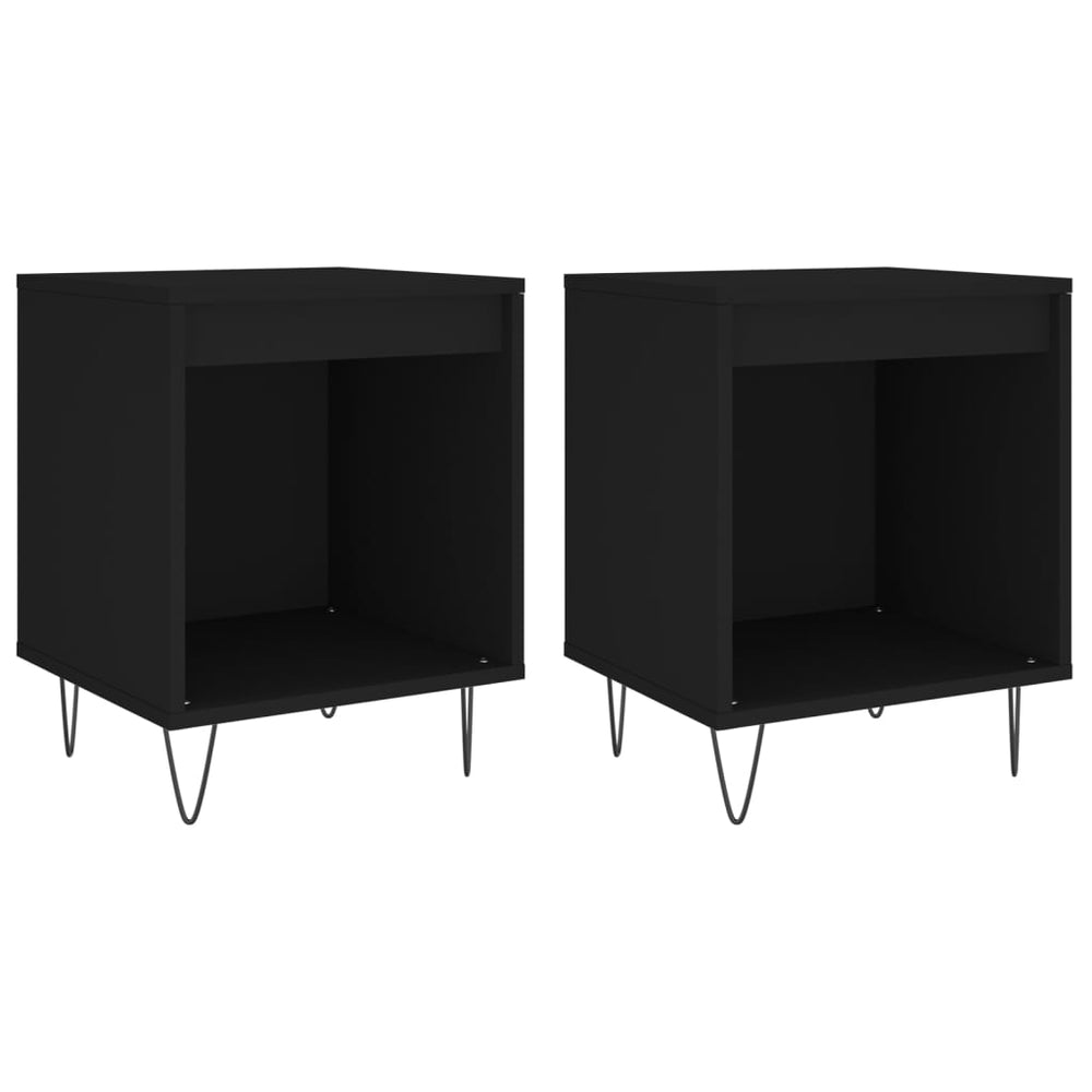 Nachtkastjes 2 st 40x35x50 cm bewerkt hout zwart MeubelReus