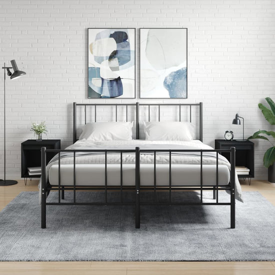 Nachtkastjes 2 st 40x35x50 cm bewerkt hout zwart MeubelReus