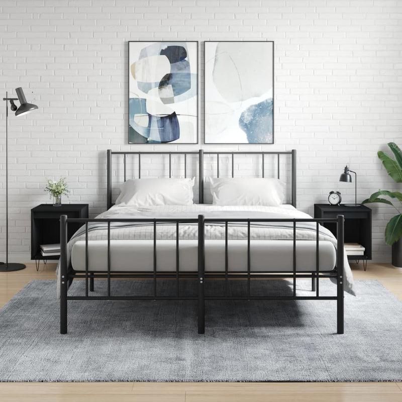 Nachtkastjes 2 st 40x35x50 cm bewerkt hout zwart MeubelReus