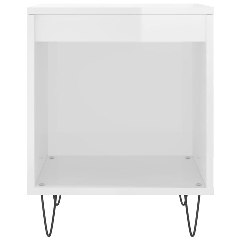 Nachtkastjes 2 st 40x35x50 cm bewerkt hout hoogglans wit MeubelReus