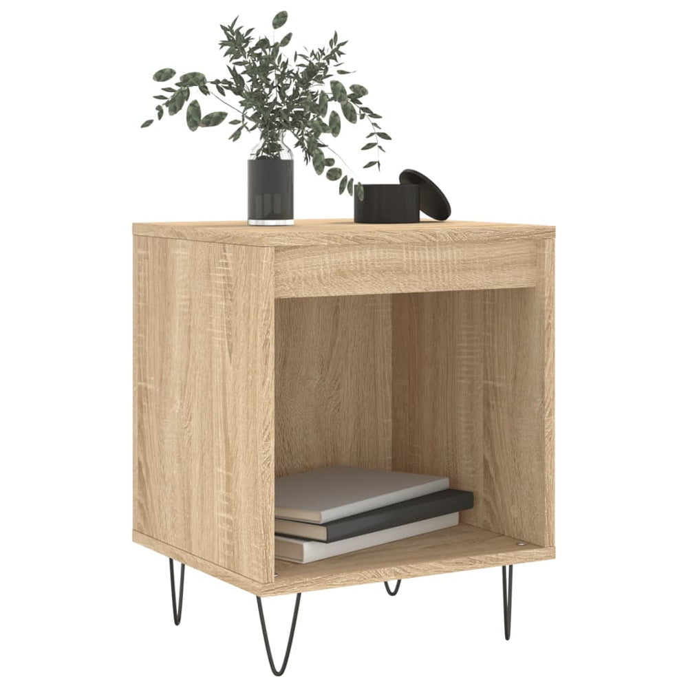 Nachtkastje 40x35x50 cm bewerkt hout sonoma eikenkleurig MeubelReus