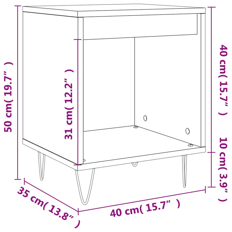 Nachtkastjes 2 st 40x35x50 cm sonoma eikenkleurig MeubelReus