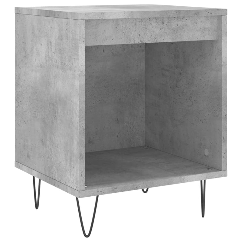 Nachtkastje 40x35x50 cm bewerkt hout betongrijs MeubelReus