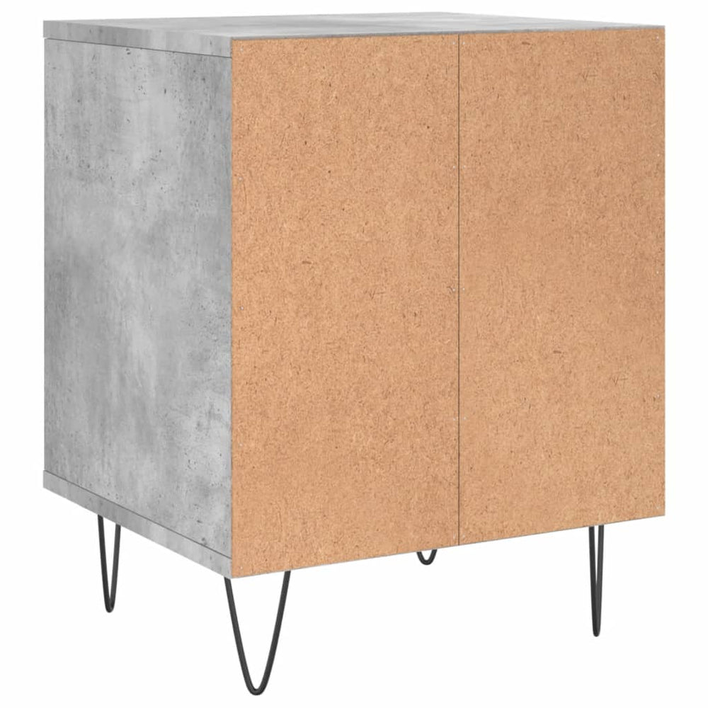 Nachtkastje 40x35x50 cm bewerkt hout betongrijs MeubelReus