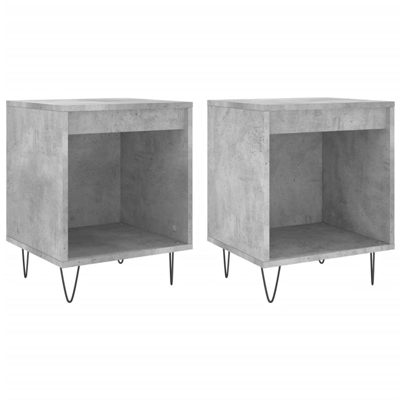 Nachtkastjes 2 st 40x35x50 cm bewerkt hout betongrijs MeubelReus