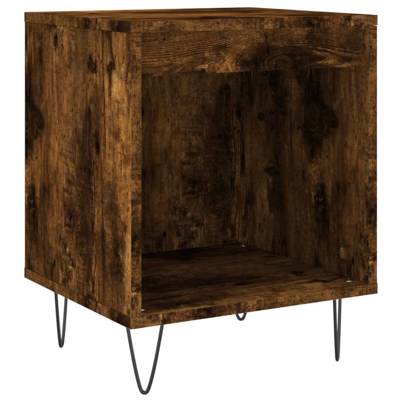 Nachtkastje 40x35x50 cm bewerkt hout gerookt eikenkleurig MeubelReus