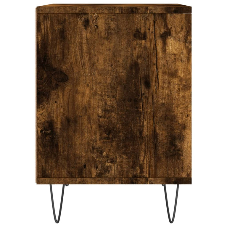 Nachtkastje 40x35x50 cm bewerkt hout gerookt eikenkleurig MeubelReus