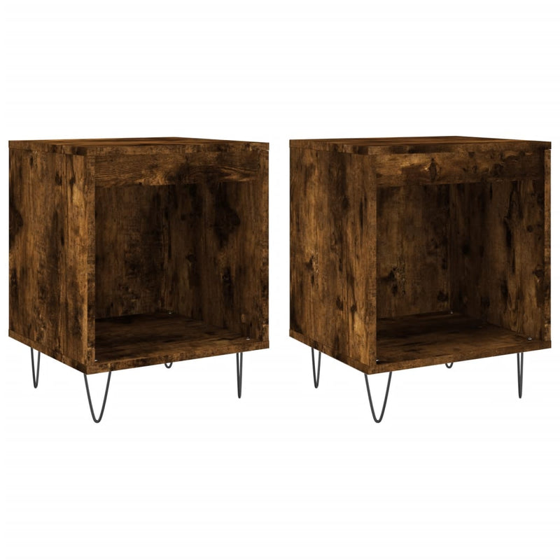 Nachtkastjes 2 st 40x35x50 cm bewerkt hout gerookt eikenkleurig MeubelReus
