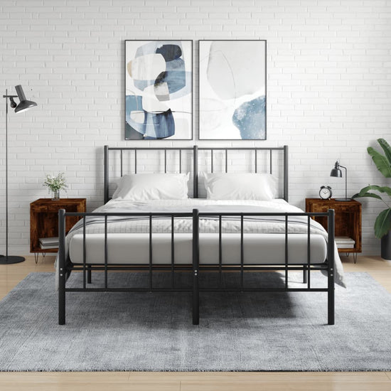 Nachtkastjes 2 st 40x35x50 cm bewerkt hout gerookt eikenkleurig MeubelReus