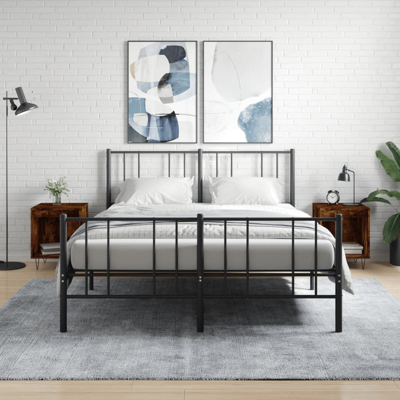 Nachtkastjes 2 st 40x35x50 cm bewerkt hout gerookt eikenkleurig MeubelReus