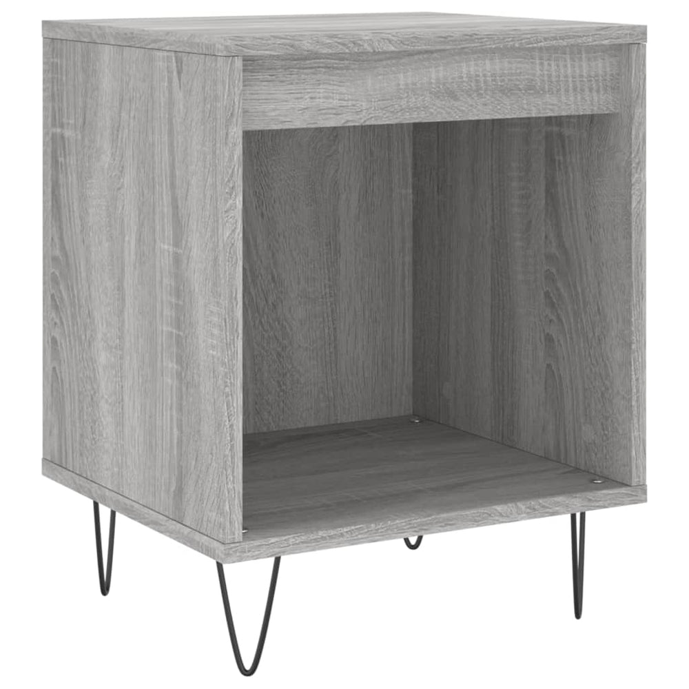 Nachtkastje 40x35x50 cm bewerkt hout grijs sonoma eikenkleurig MeubelReus