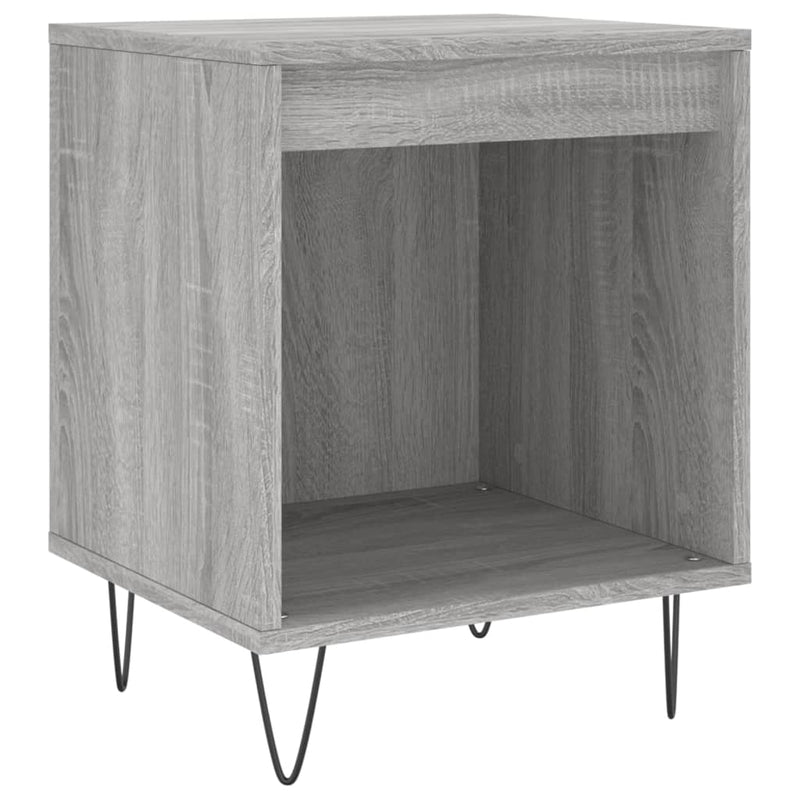Nachtkastje 40x35x50 cm bewerkt hout grijs sonoma eikenkleurig MeubelReus