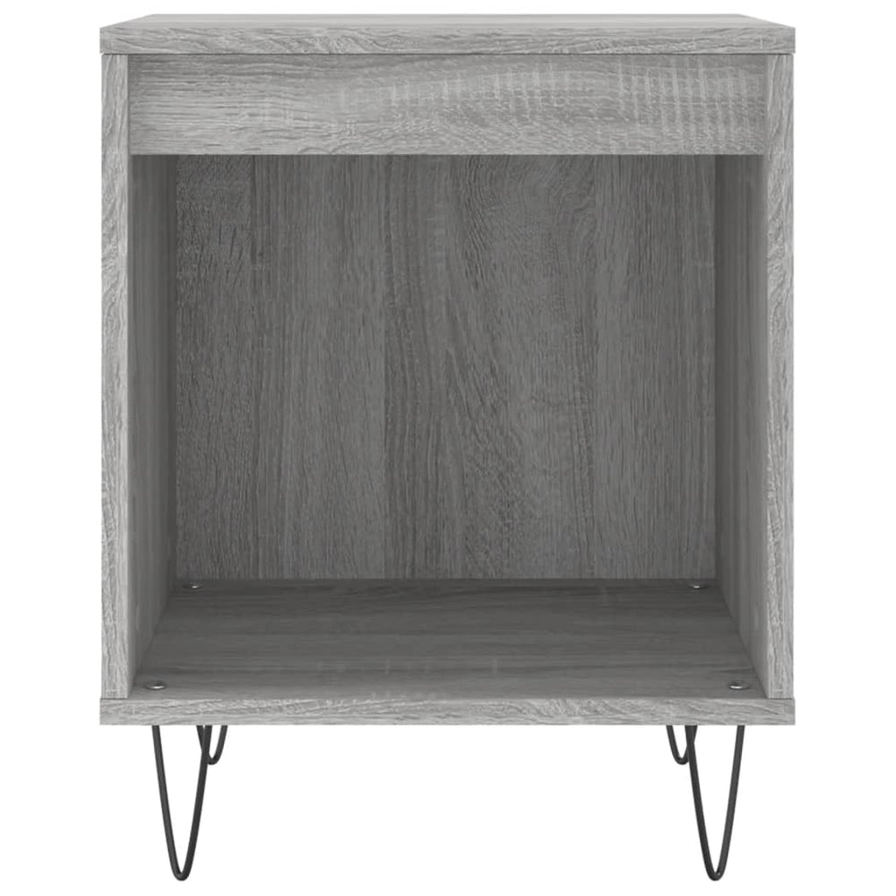 Nachtkastje 40x35x50 cm bewerkt hout grijs sonoma eikenkleurig MeubelReus