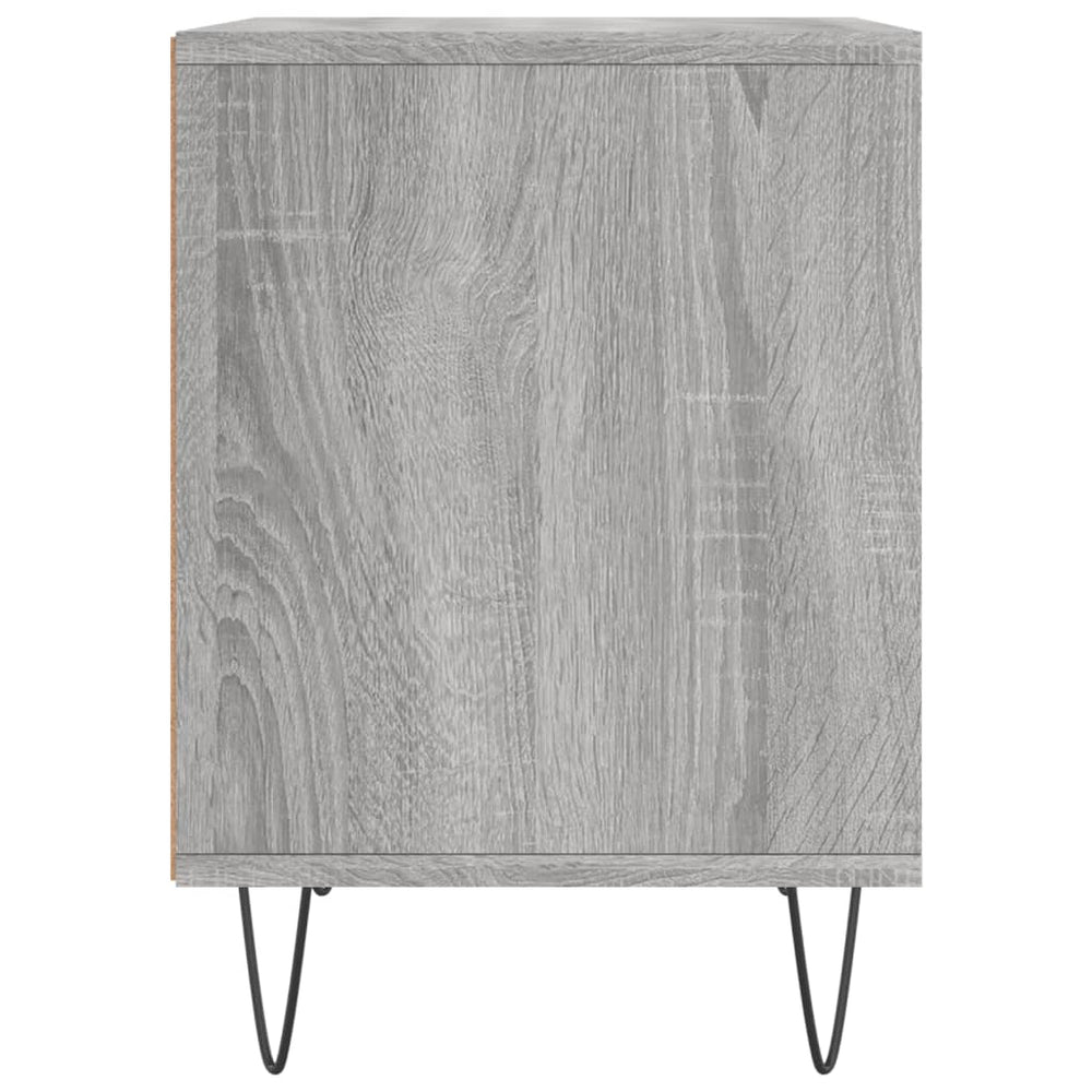 Nachtkastje 40x35x50 cm bewerkt hout grijs sonoma eikenkleurig MeubelReus