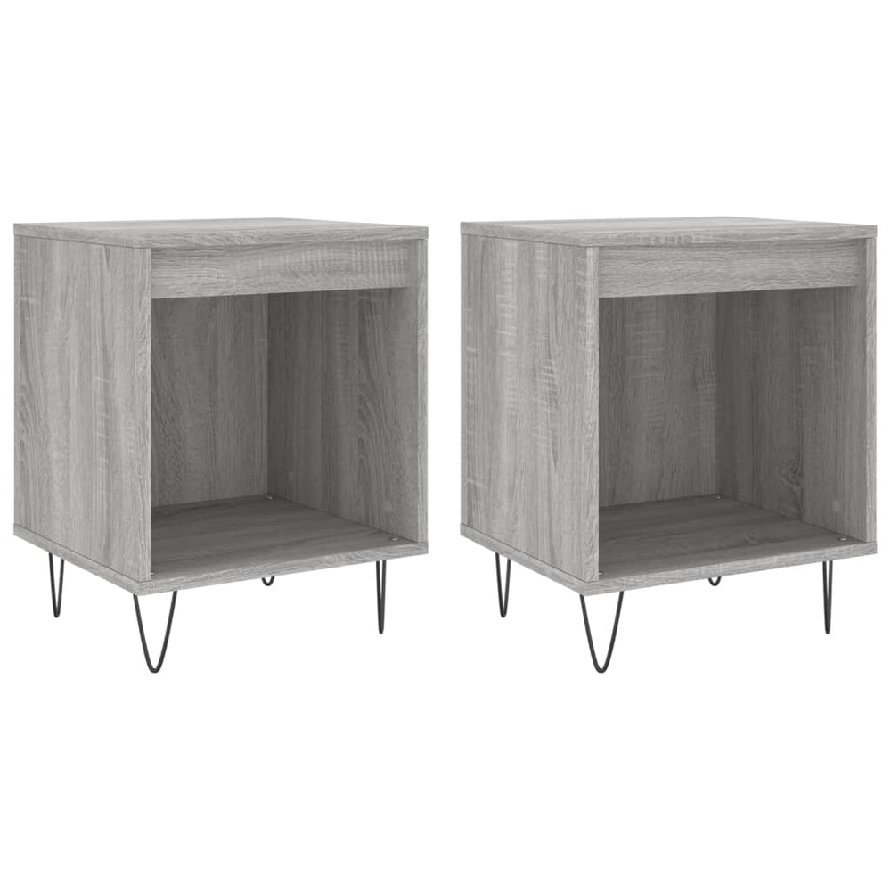 Nachtkastjes 2 st 40x35x50 cm bewerkt hout grijs sonoma eiken MeubelReus