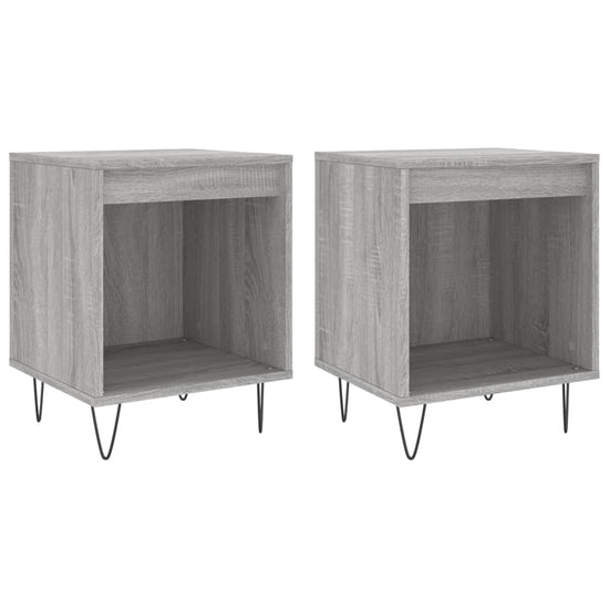 Nachtkastjes 2 st 40x35x50 cm bewerkt hout grijs sonoma eiken MeubelReus