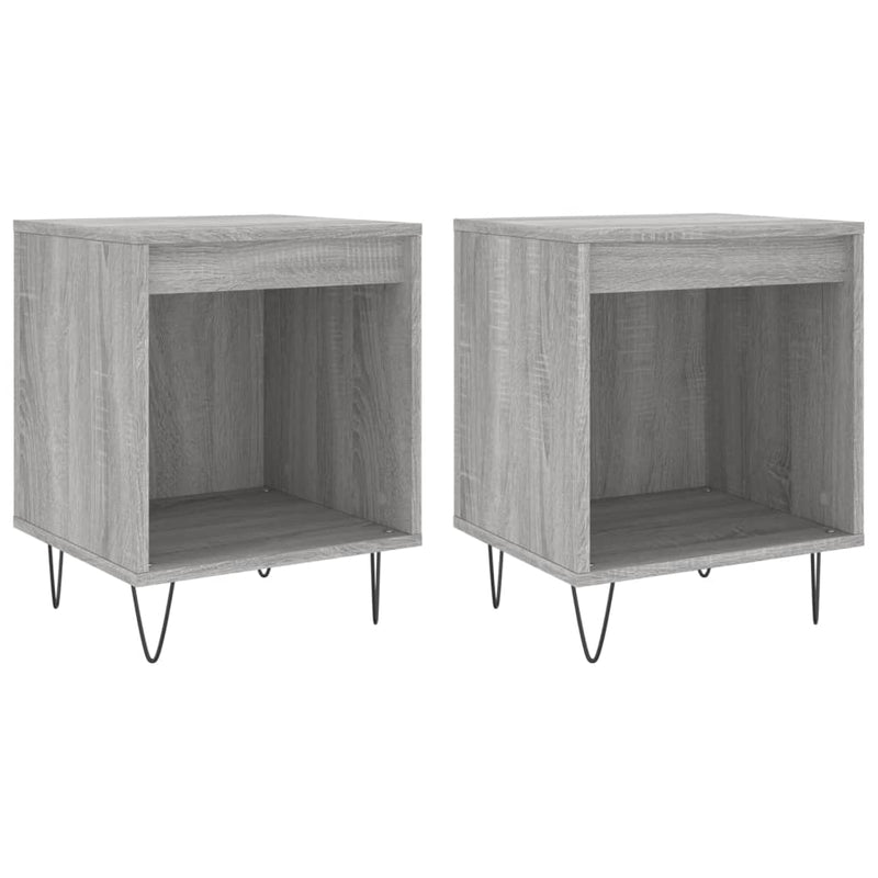 Nachtkastjes 2 st 40x35x50 cm bewerkt hout grijs sonoma eiken MeubelReus