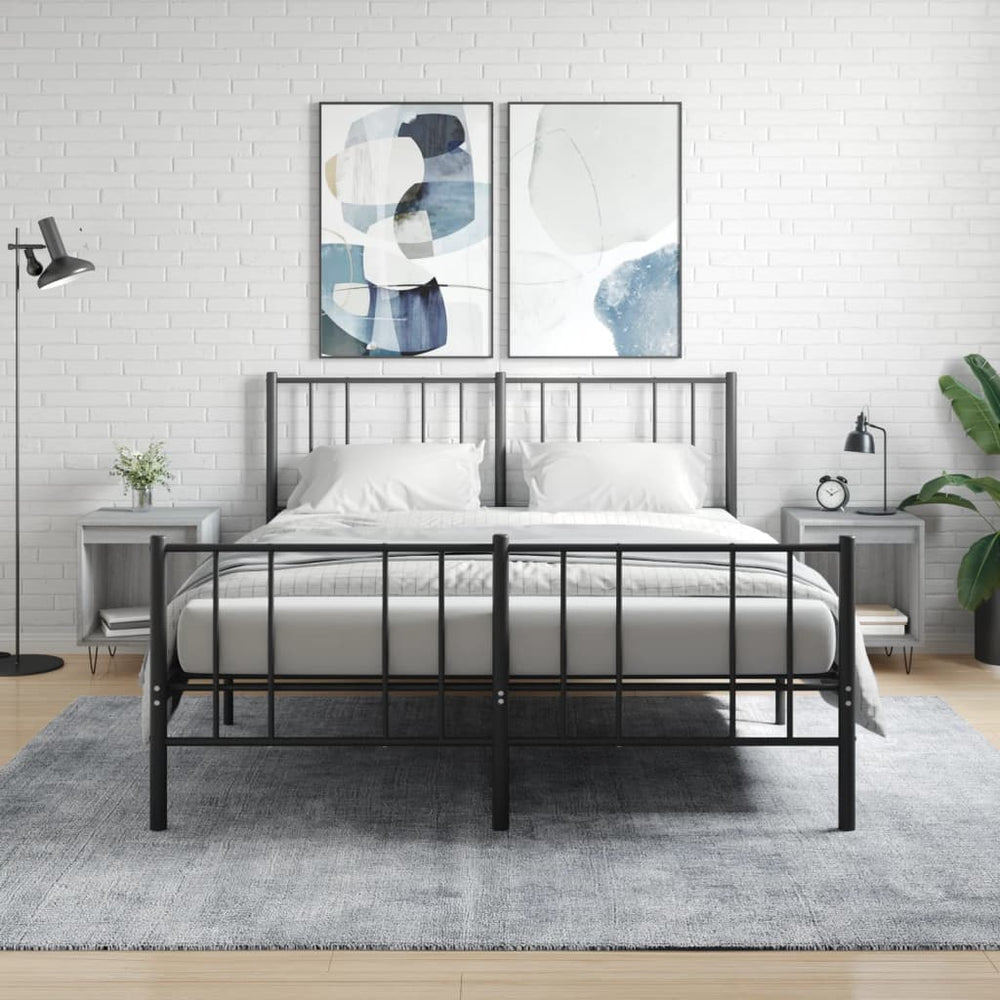 Nachtkastjes 2 st 40x35x50 cm bewerkt hout grijs sonoma eiken MeubelReus