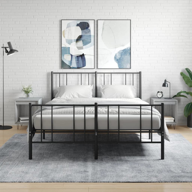 Nachtkastjes 2 st 40x35x50 cm bewerkt hout grijs sonoma eiken MeubelReus