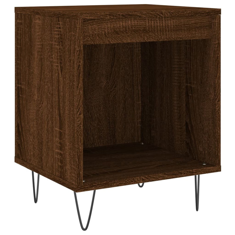 Nachtkastje 40x35x50 cm bewerkt hout bruin eikenkleur MeubelReus