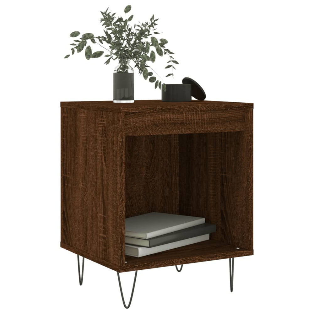 Nachtkastje 40x35x50 cm bewerkt hout bruin eikenkleur MeubelReus