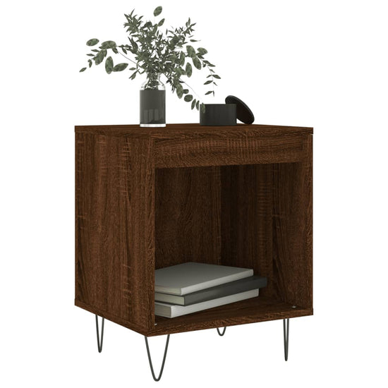 Nachtkastje 40x35x50 cm bewerkt hout bruin eikenkleur MeubelReus