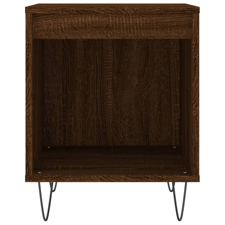Nachtkastje 40x35x50 cm bewerkt hout bruin eikenkleur MeubelReus